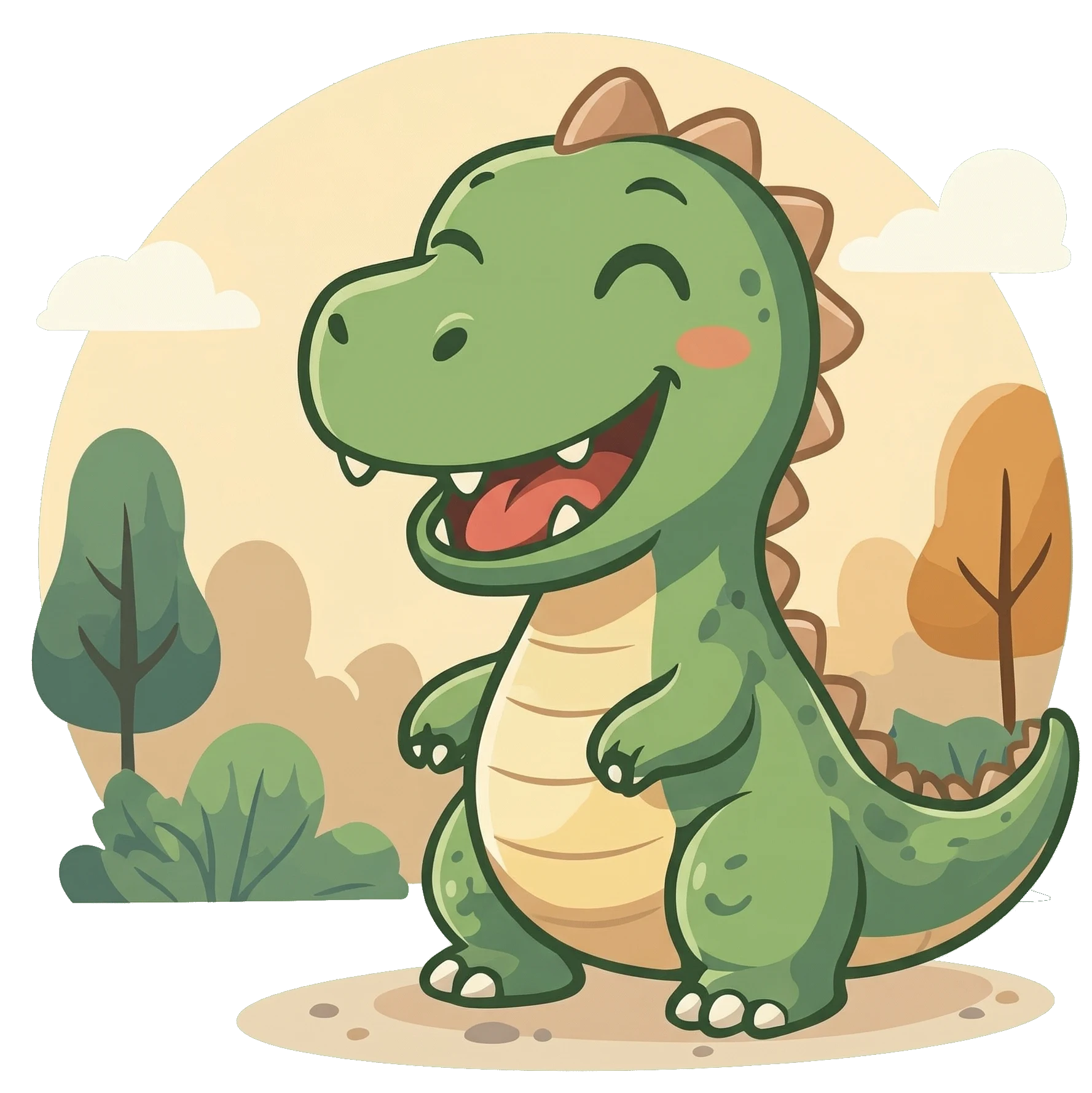 Webosaurus logotyp maskot rolig dinosaurie